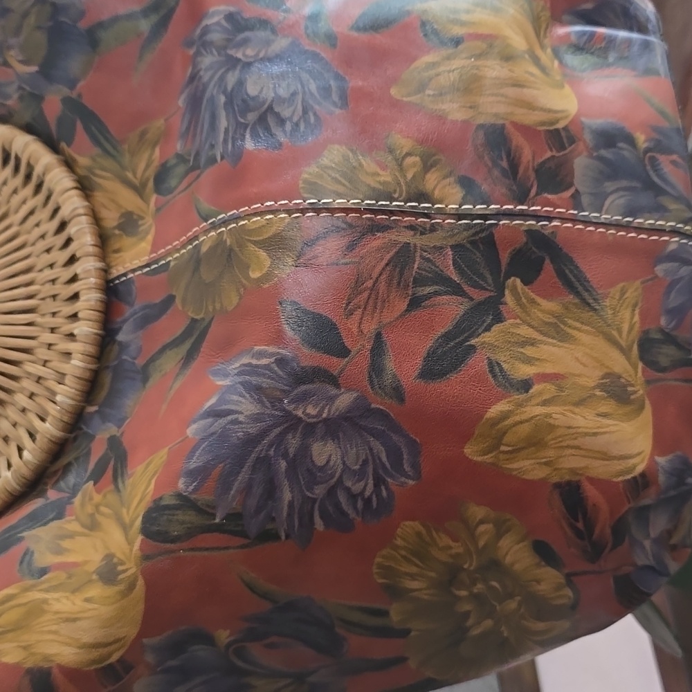 Patricia NashFloral Print Tote Bag with Bamboo Handles - Picture 2 of 10